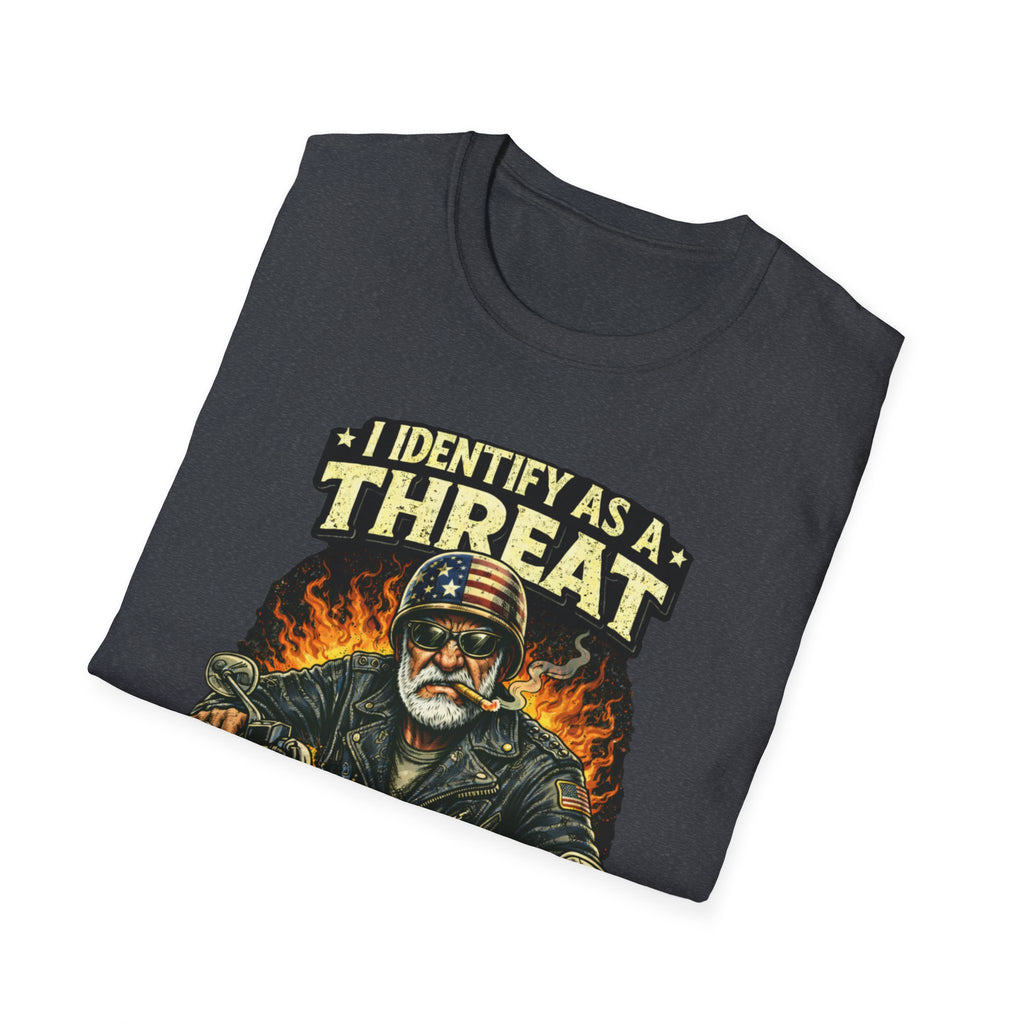I Identify as a Threat – Try Me Biker Tee